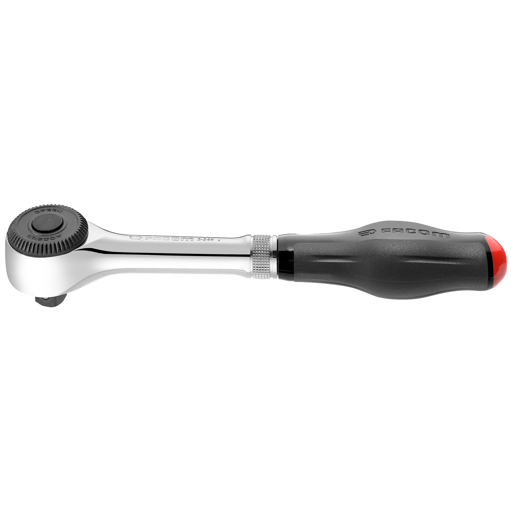 Facom S.360 1/2 in Square Ratchet with Bi-material Elastomer Handle, 251 mm Overall