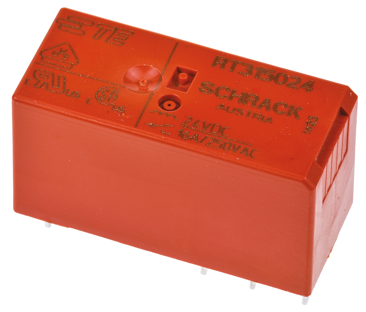 TE Connectivity PCB Mount Power Relay, 24V dc Coil, 16A Switching Current, SPDT