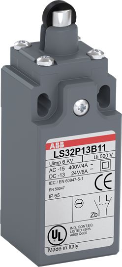 ABB Roller Plunger Limit Switch, 1NO/1NC, IP65, Fibreglass Plastic Housing, 400V ac ac Max