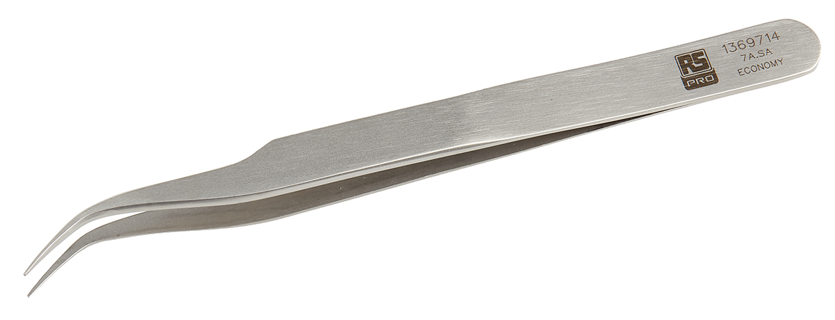 RS PRO 115 mm, Stainless Steel, Strong, Tweezers