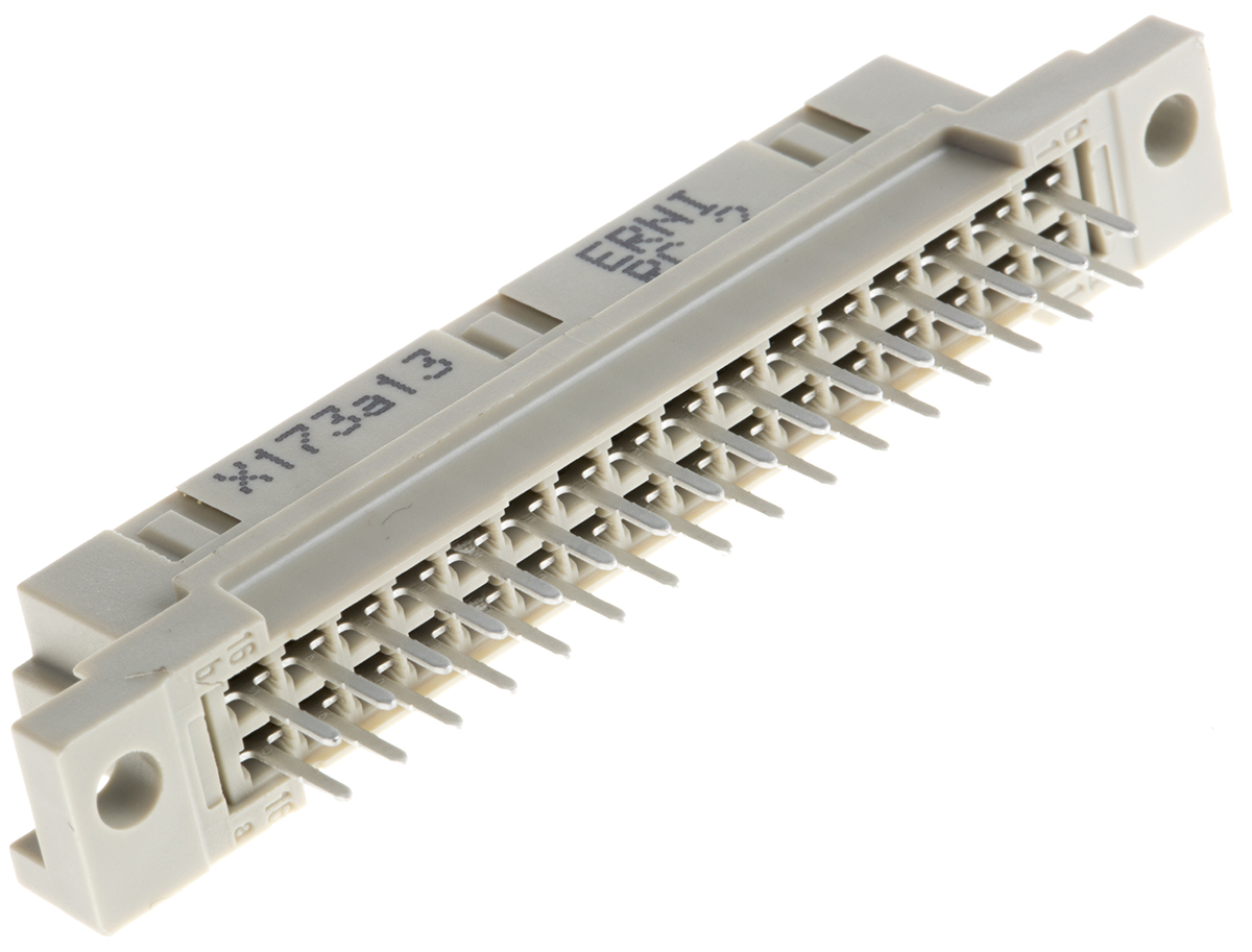 ERNI 32 Way 2.54mm Pitch Class C2, 2 Row, Straight DIN 41612 Connector, Socket
