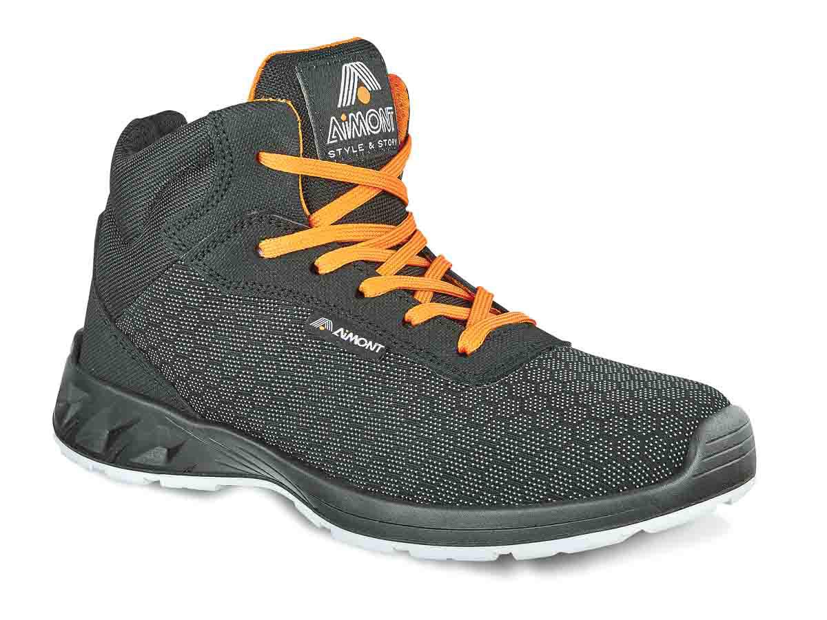 AIMONT DIAMONT METAL FREE Black, Orange Composite Toe Capped Unisex Ankle Safety Boots, UK 4, EU 37