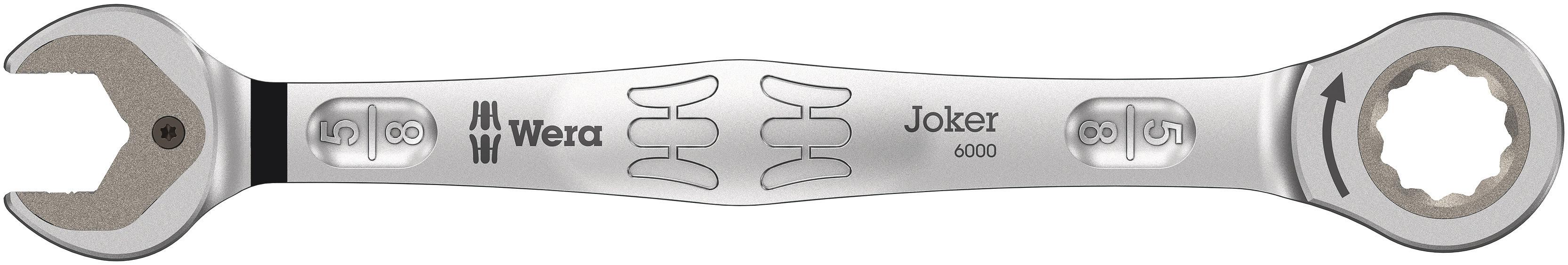 Wera Joker Series Combination Ratchet Spanner, 5/8in, Imperial, Double Ended, 212 mm Overall