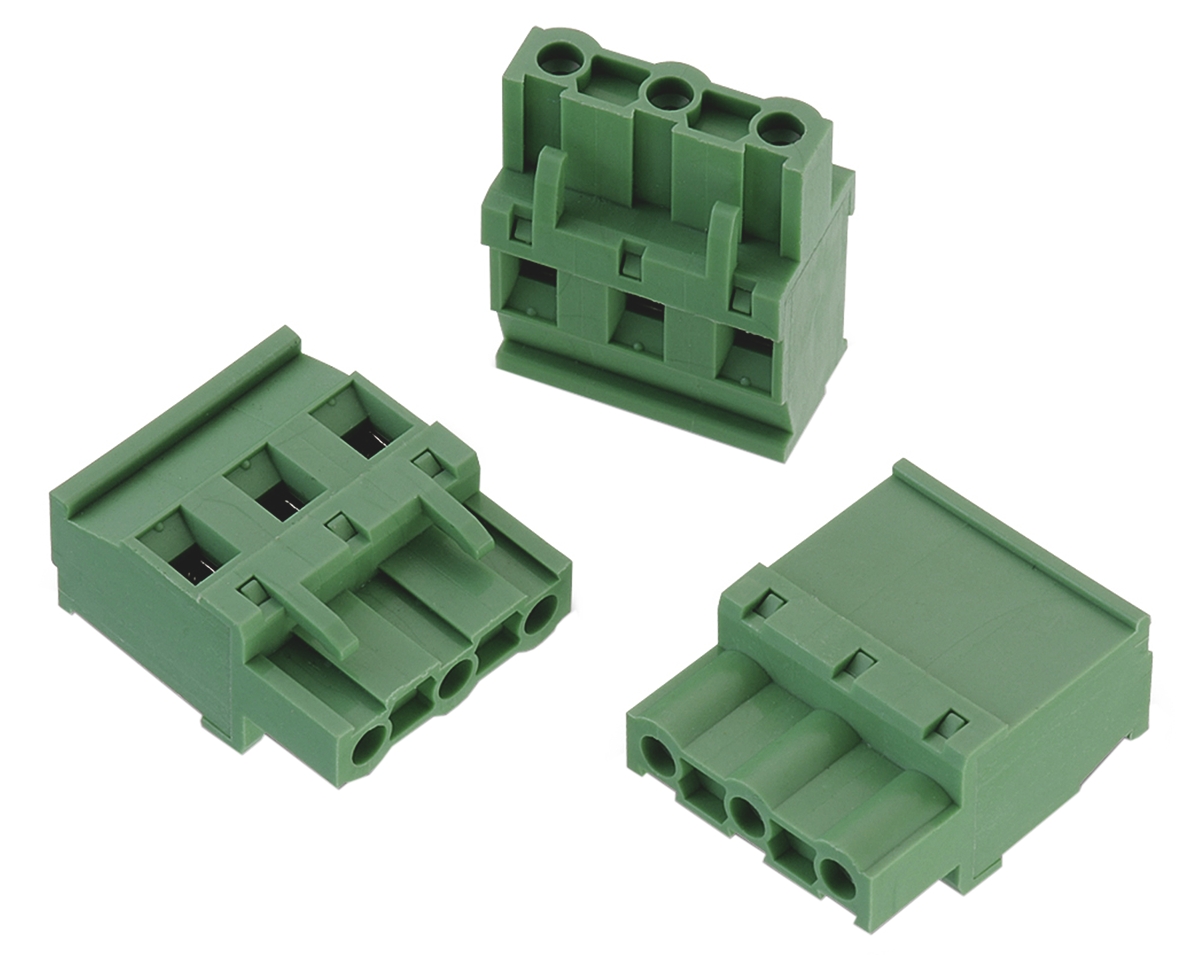 Wurth Elektronik, 7.62mm Pitch, 3524, 3 Way, , Pluggable Terminal Block, Plug, Cable Mount, Screw Termination,