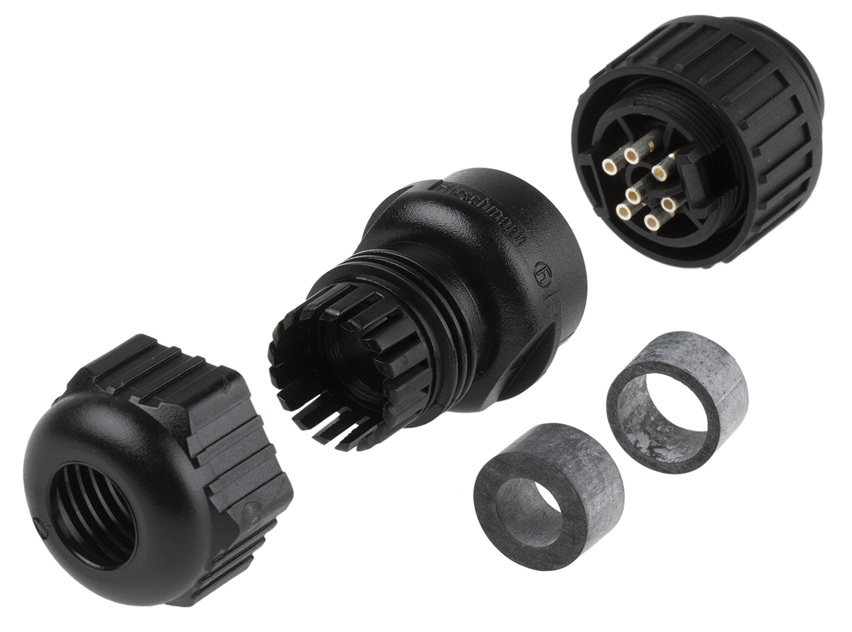 Hirschmann Circular Connector, 6 Contacts, Cable, M22 Connector, Plug, Male, IP67, CA Series