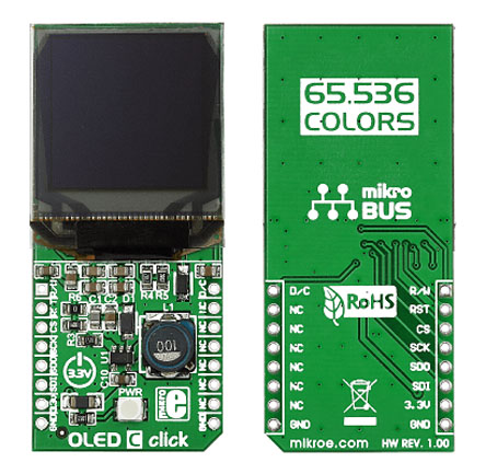 MikroElektronika MIKROE-1585, OLED C click 1.1in OLED Display Add On Board With SEPS114A