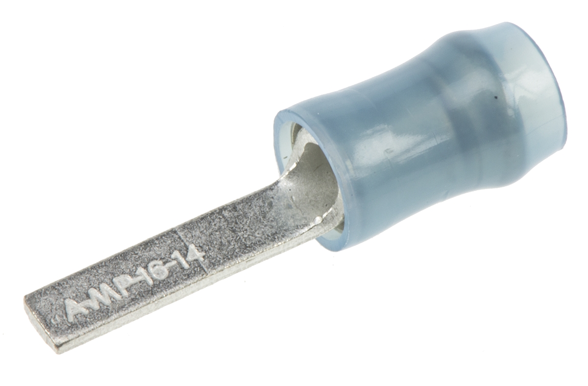 TE Connectivity , PIDG Insulated Crimp Blade Terminal 12.57mm Blade Length, 1mm² to 2.6mm², 16AWG to 14AWG, Blue