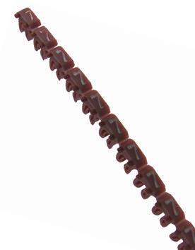 Legrand CAB 3 Clip On Cable Markers, Purple, Pre-printed "7", 0.15 → 0.5mm Cable, 0 381 07