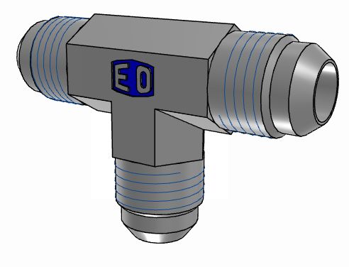 Parker Hydraulic Union Tee Compression Tube Fitting UNF 3/4-16 Male to UNF 3/4-16 Male, 8JMTXS