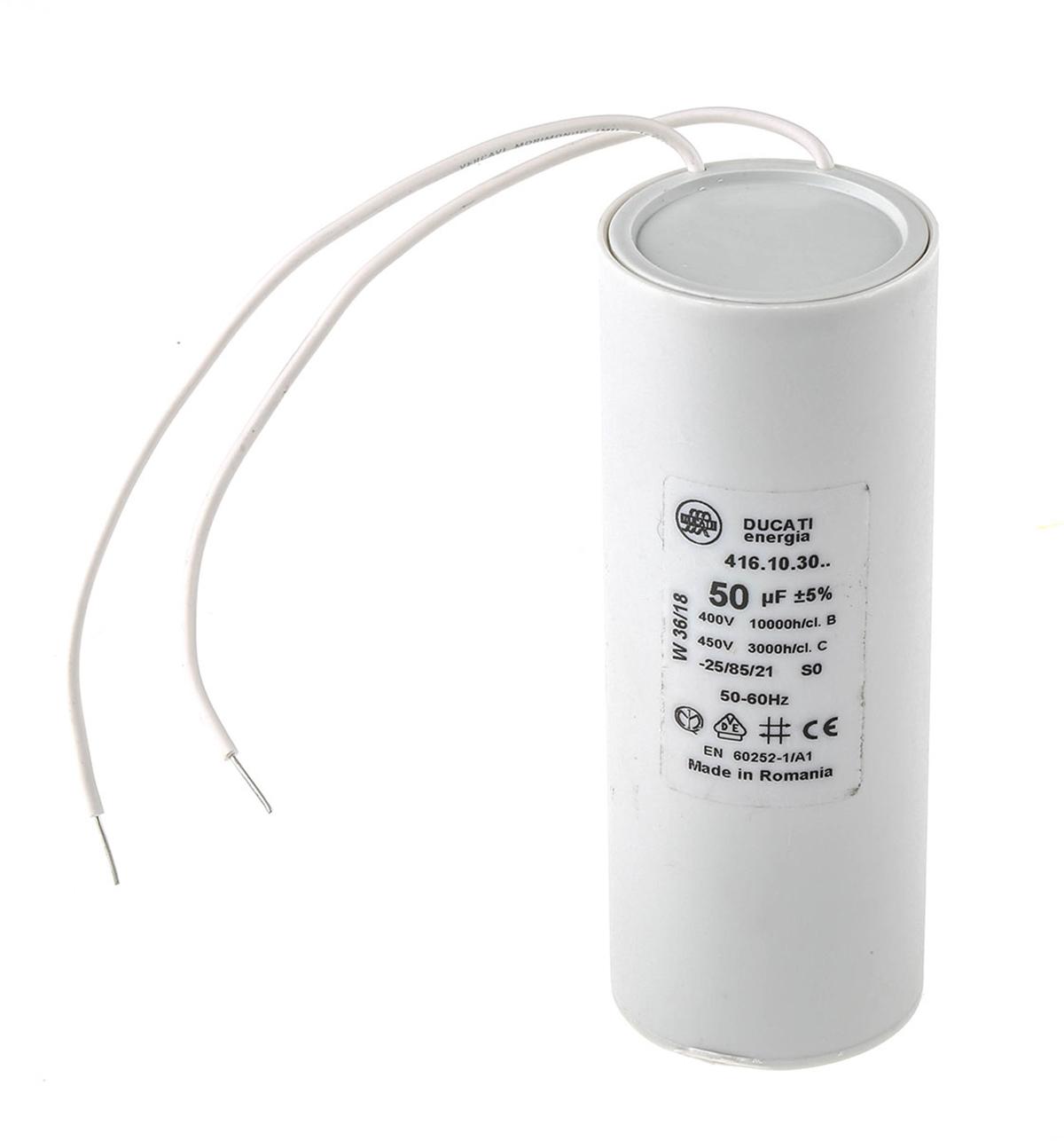 Ducati Energia 4.16.10 Polypropylene Film Capacitor, 450V ac, ±5%, 50μF, Plug In