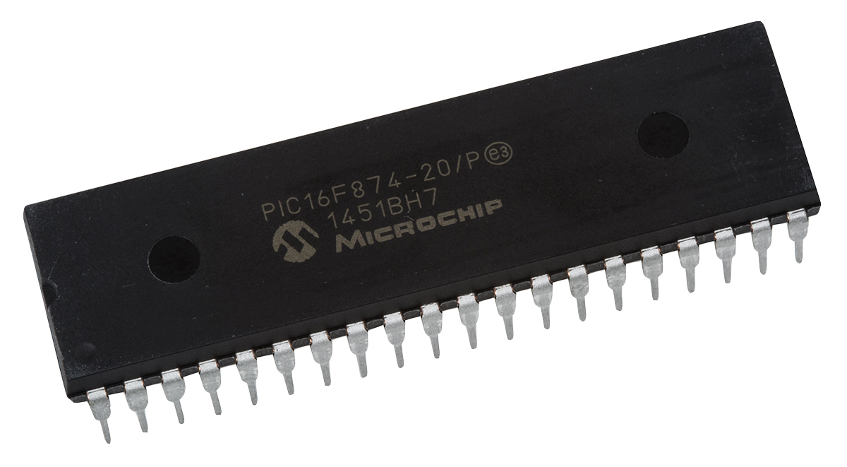 Microchip PIC16F874-20/P, 8 bit PIC, PIC16F87X Microcontroller, 20 MHz, 14kB FLASH, 40-Pin PDIP