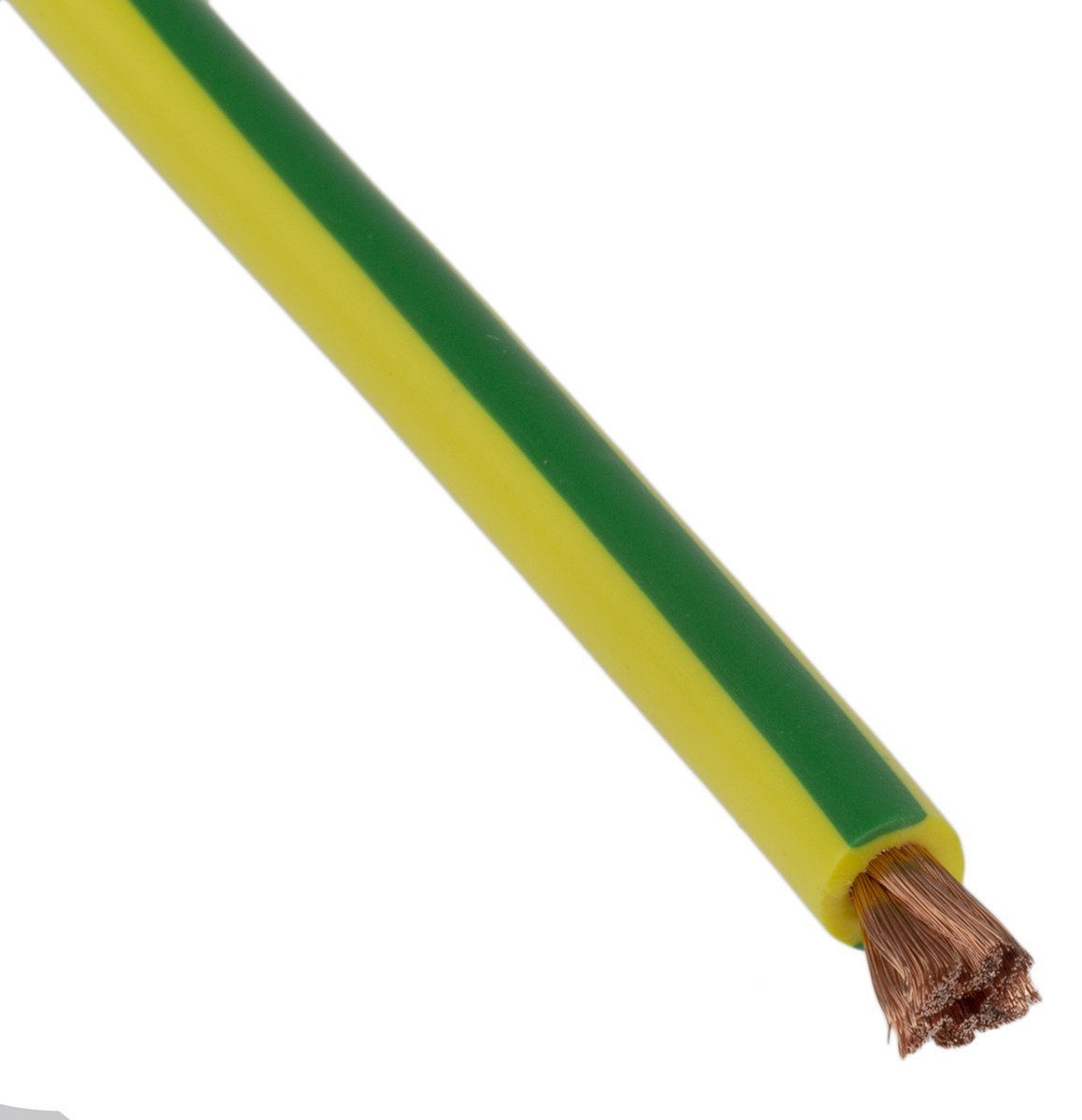Staubli Green/Yellow 4 mm² Hook Up Wire, 1036/0.07 mm, 10m, PVC Insulation