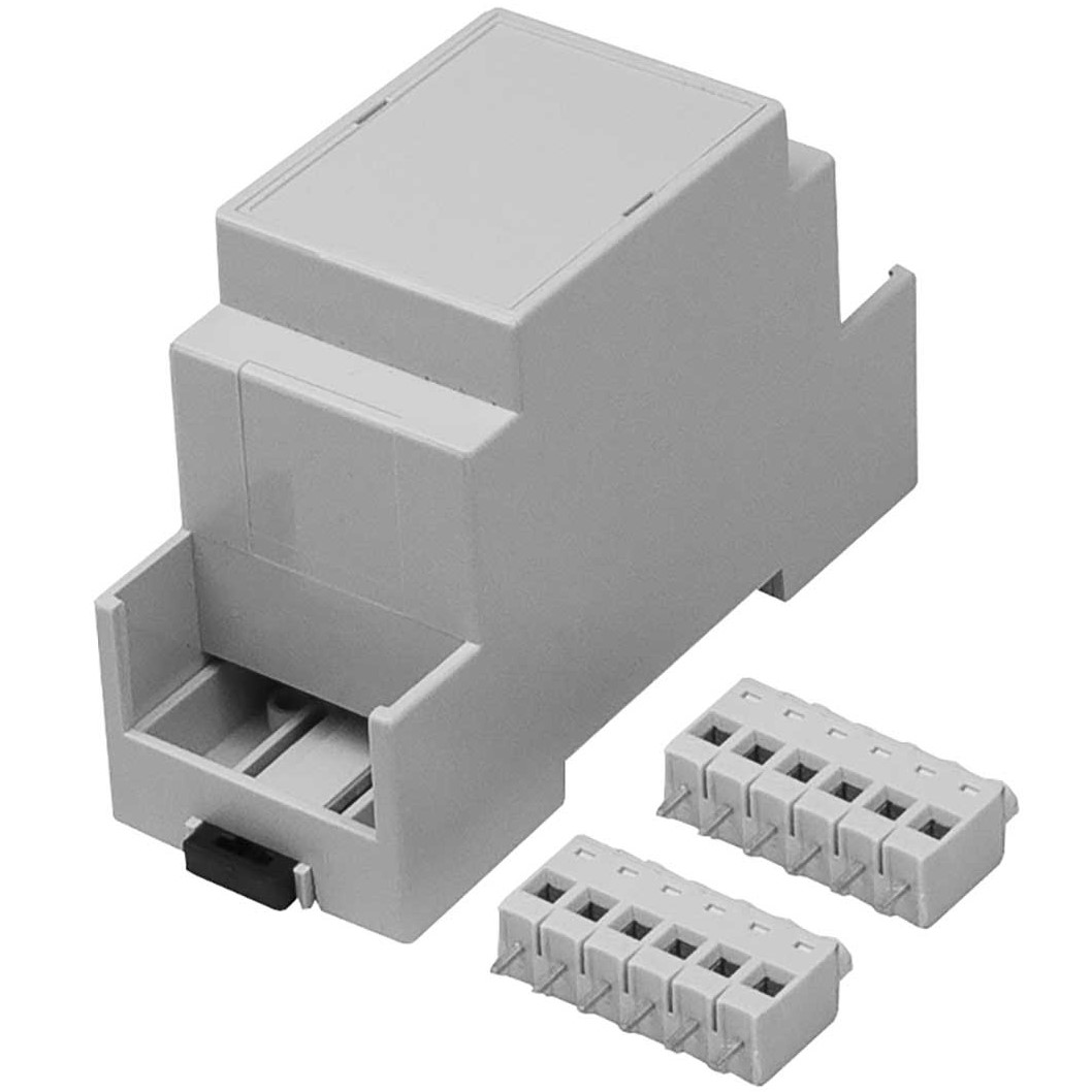 RS PRO Extended Walls/Sides Enclosure Type, 36 x 90 x 58mm, Polycarbonate DIN Rail Enclosure Kit