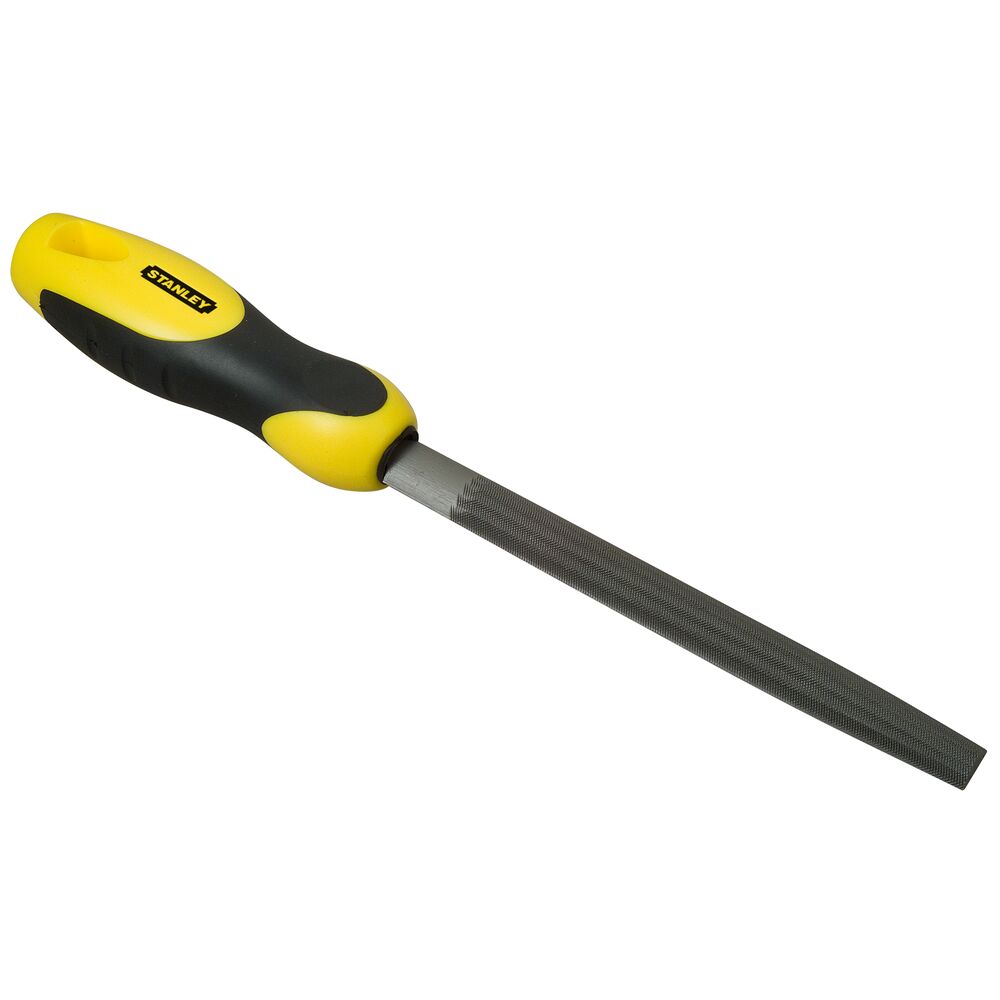 Stanley 380mm, Second Cut, Flat File Handle With Soft-Grip Handle