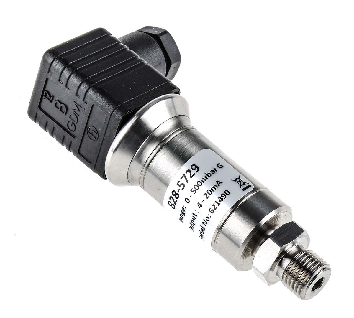 RS PRO Pressure Sensor, 0bar Min, 0.5bar Max, Current Output, Relative Reading