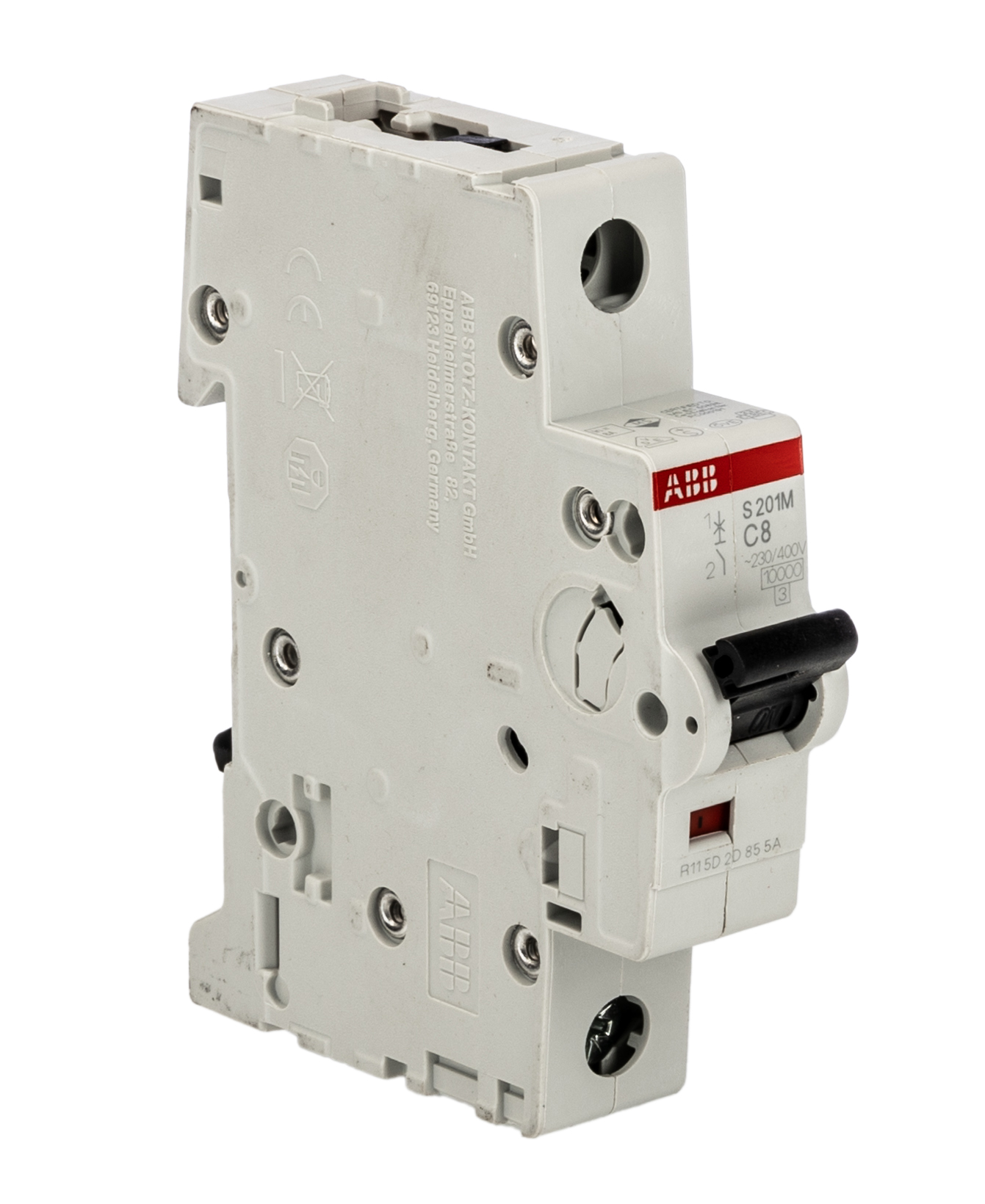 ABB System Pro M Compact S200M MCB, 1P, 8A Curve C, 230V AC, 10 kA Breaking Capacity