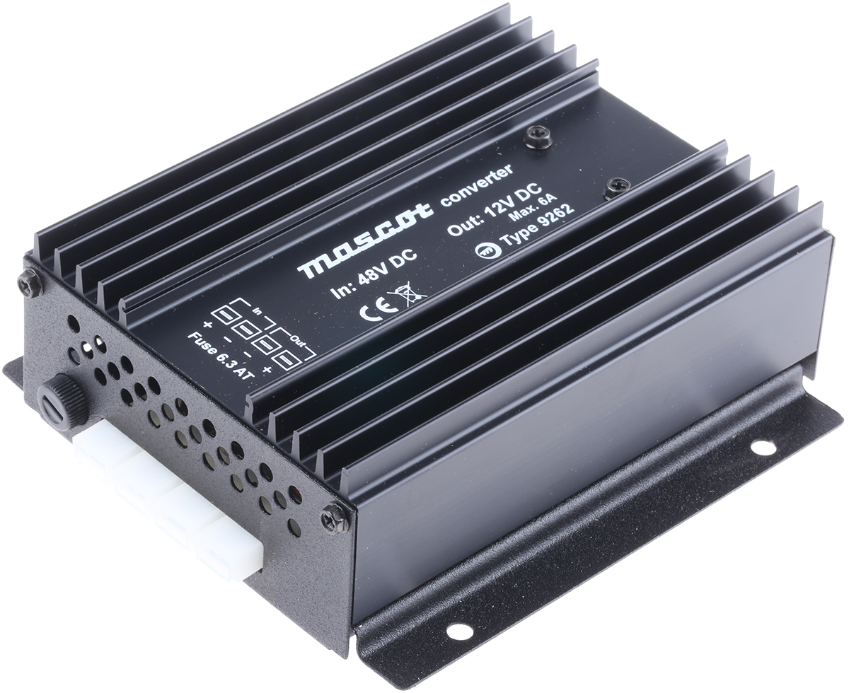 Mascot DC-DC Converter, 13.2V dc/ 8A Output, 40 → 64 V dc Input, 110W, Mounting Bracket, +30°C Max Temp -20°C