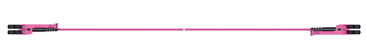 Huber+Suhner LC to LC Duplex Multi Mode OM4 Fibre Optic Cable, 2.1mm, Violet, 10m