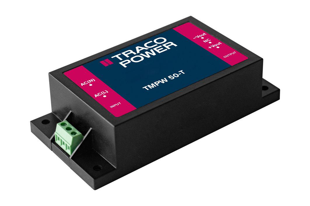 TRACOPOWER AC-DC Power Supply, TMPW 50-112-T, 12V dc, 4.167A, 50W, 1 Output, 90 → 305V ac Input Voltage