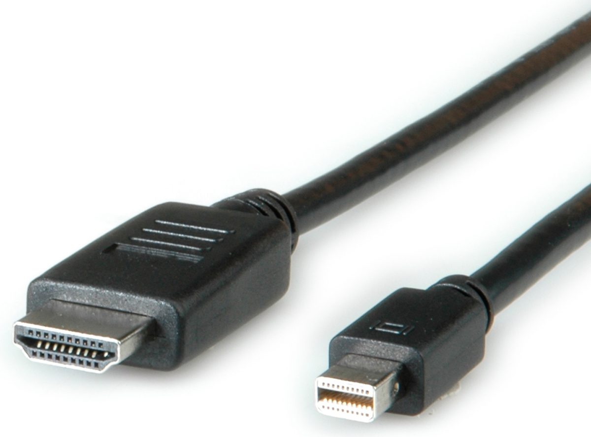 Roline Male Mini DisplayPort to Male HDMI, PVC  Cable, 1m