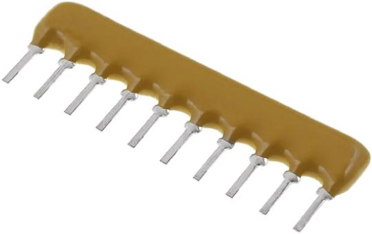Bourns, 4600X 2.2kΩ ±2% Bussed Resistor Array, 9 Resistors, 1.25W total, SIP, Through Hole