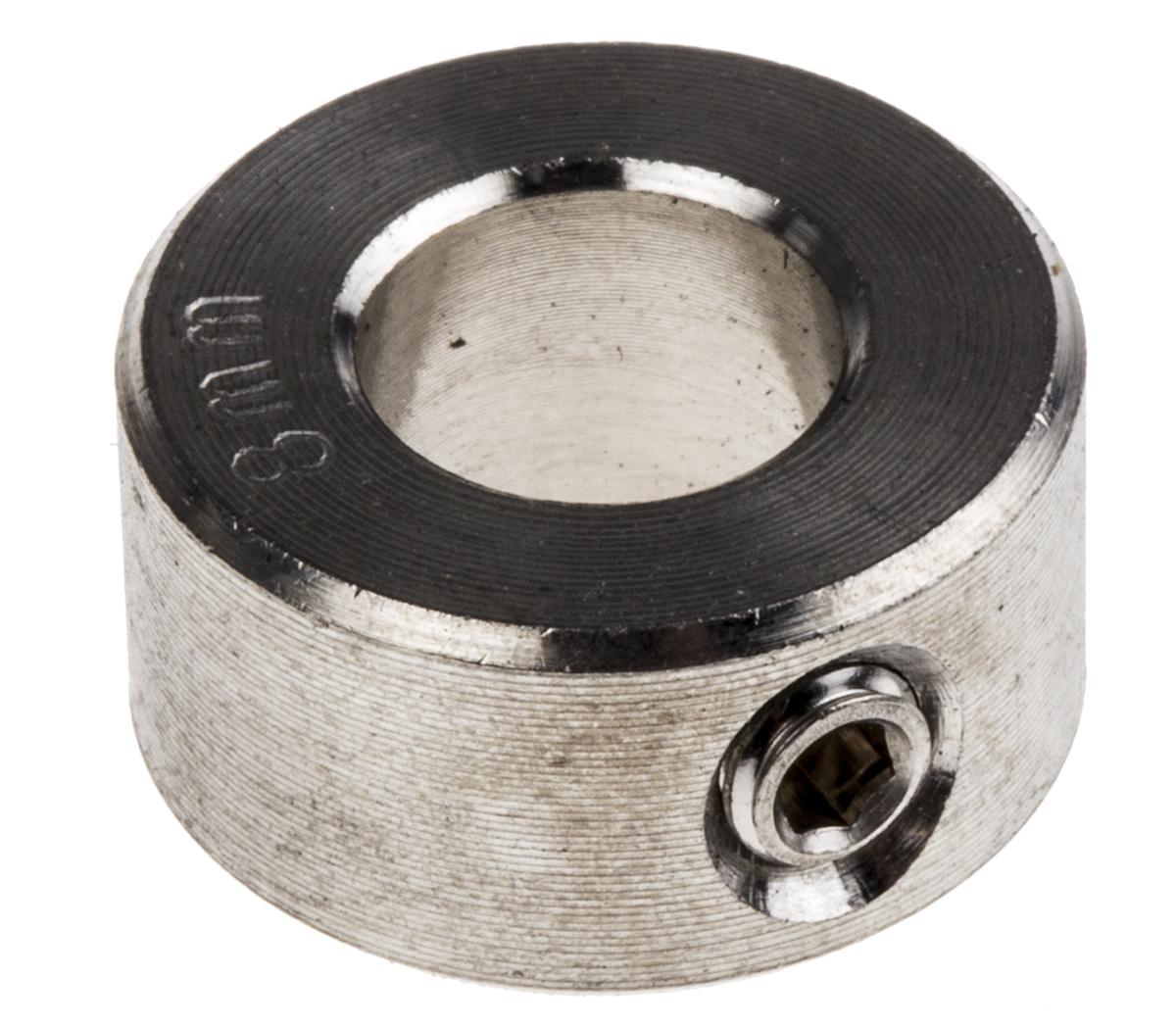 RS PRO Shaft Collar, One Piece, Set Screw, Bore 8mm, OD 16mm, W 8mm, Stainless Steel