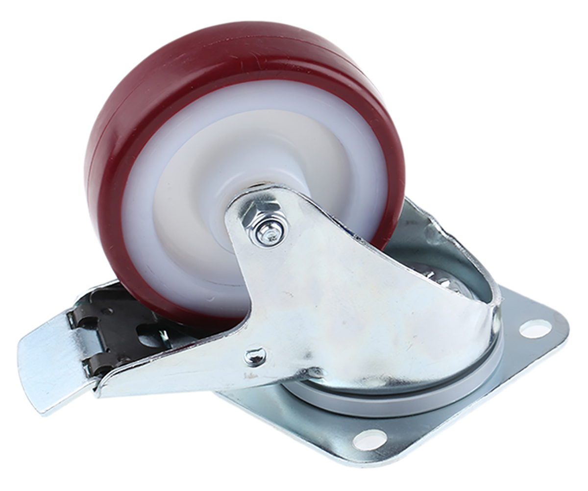 Tente Braked Swivel Castor Wheel, 150kg Capacity, 100mm Wheel