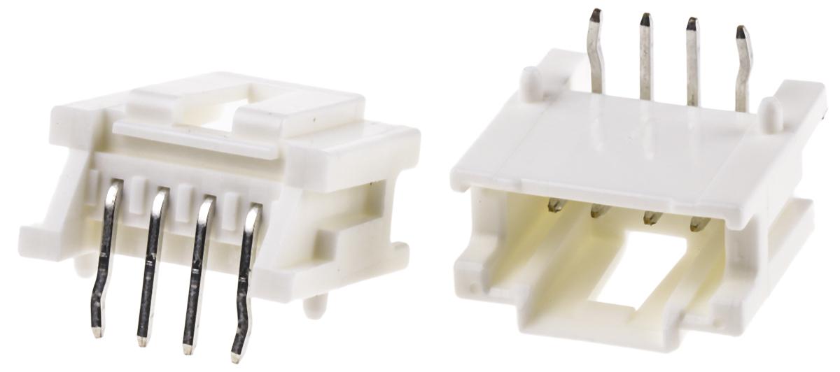 Molex MicroClasp Series Right Angle Through Hole PCB Header, 4 Contact(s), 2 mm Pitch, 1 Row, Shrouded