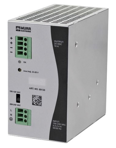 Murrelektronik Limited Eco-Rail Switched Mode DIN Rail Power Supply, 173 → 264V ac ac Input, 24V dc dc Output,