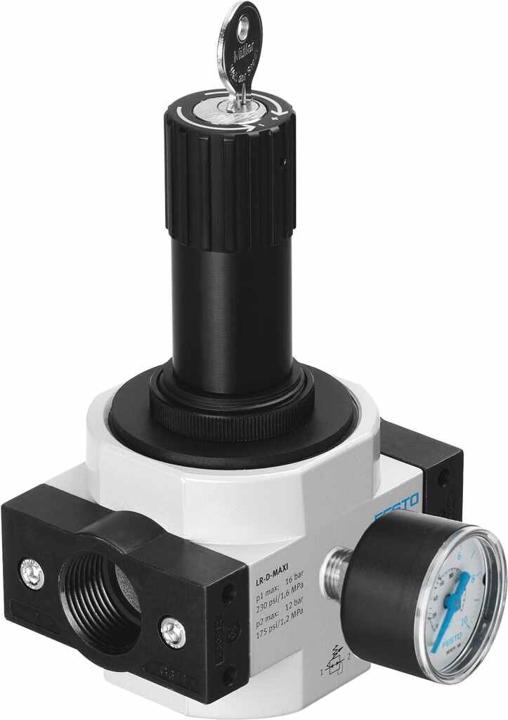 Festo G 1/4 Pneumatic Regulator - 0.5bar to 7bar, 1/4 in, 16bar max. input, 194614
