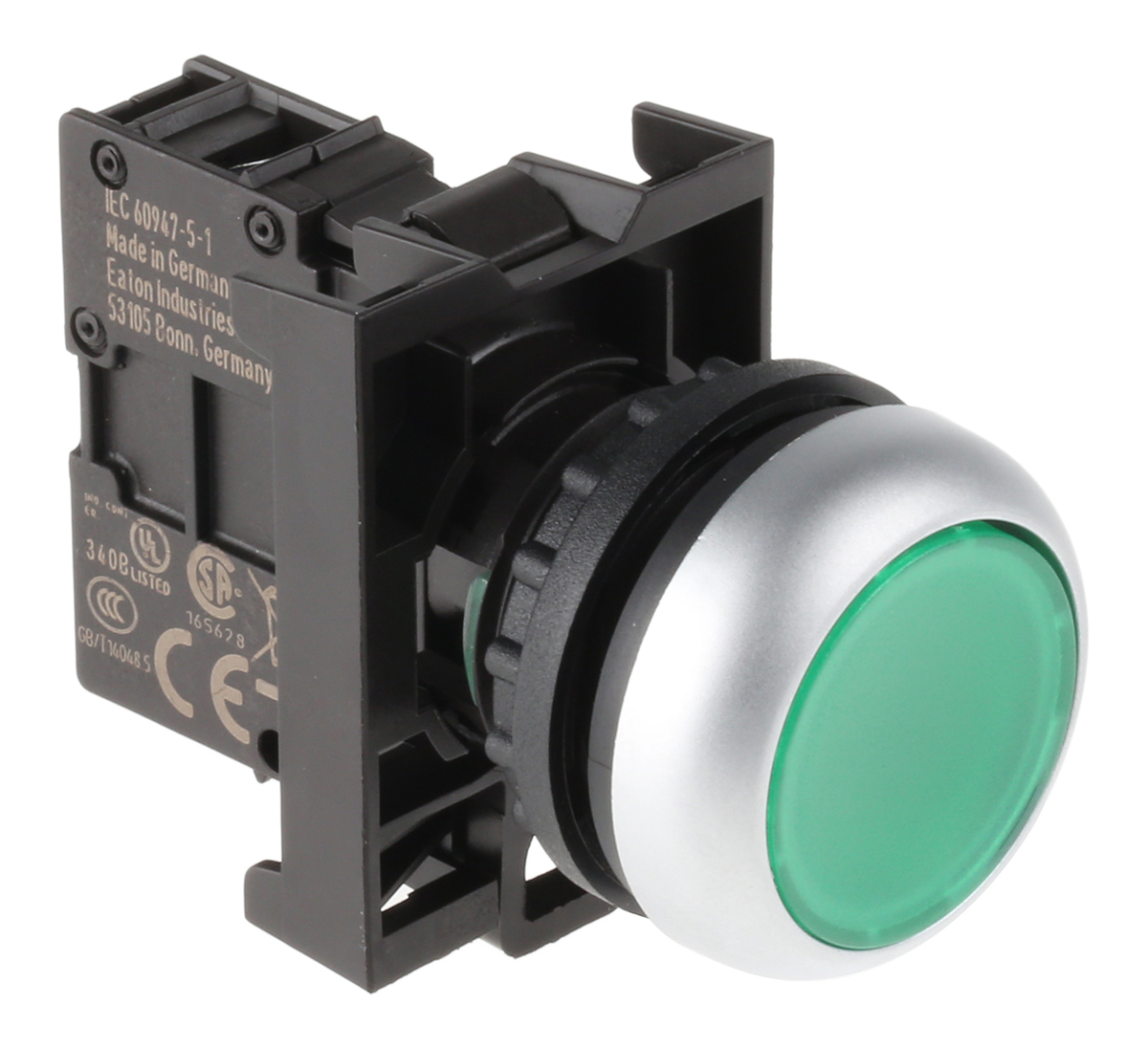 Eaton RMQ Titan M22 Series Green Illuminated Momentary Push Button Head, 22mm Cutout, IP69K