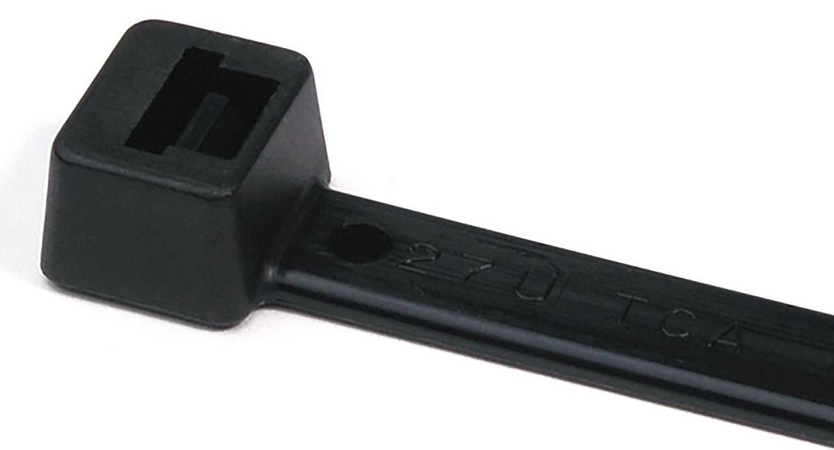 HellermannTyton Cable Tie, 390mm x 4.7 mm, Black Polyamide 6.6 (PA66), Pk-100