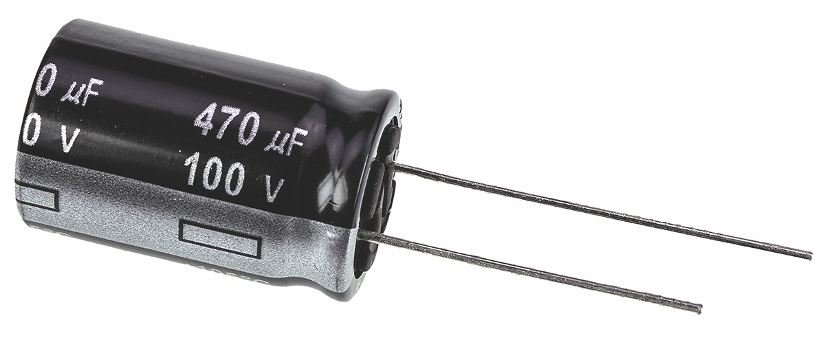 Panasonic 470μF Aluminium Electrolytic Capacitor 100V dc, Radial, Through Hole - ECA2AHG471