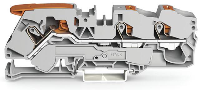 Wago TOPJOB S, 2116 Series Grey Feed Through Terminal Block, 16mm², Single-Level, Push-In Cage Clamp Termination, ATEX,