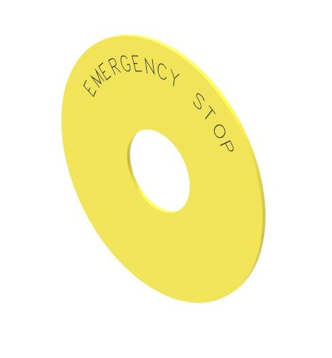 EAO Legend Plate for Use with Push Button, Emergency Stop