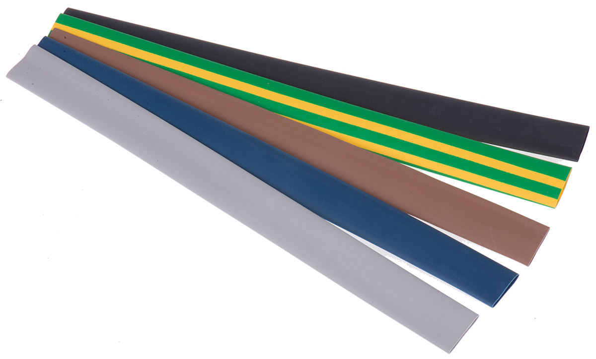 HellermannTyton Heat Shrink Tubing, Assorted 12.4mm Sleeve Dia. x 200mm Length 3:1 Ratio, HIS-3 BAG Series