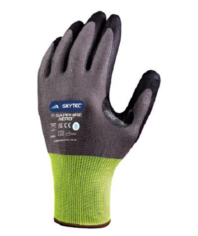Skytec SAPPHIRE AERO Black, Grey Nitrile Cut Resistant Gloves, Size 9, Nitrile Foam Coating