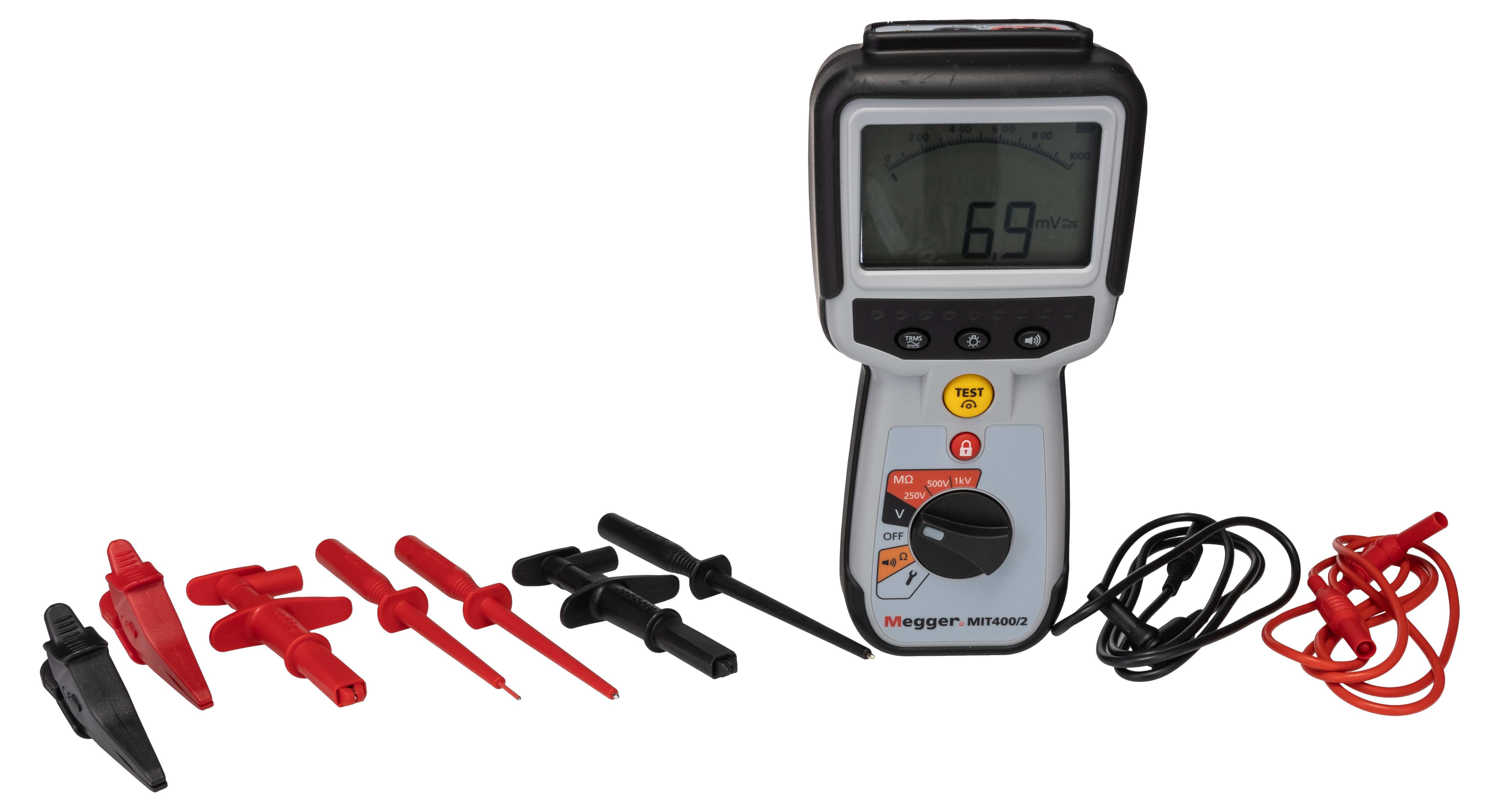 Megger MIT400 2 Insulation Tester, 10V Min, 1000V Max, 200GΩ Max, CAT IV - RS Calibration