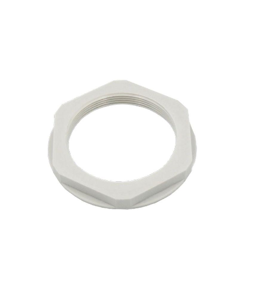 Capri Grey Polyamide Cable Gland Locknut, M12 Thread, IP68
