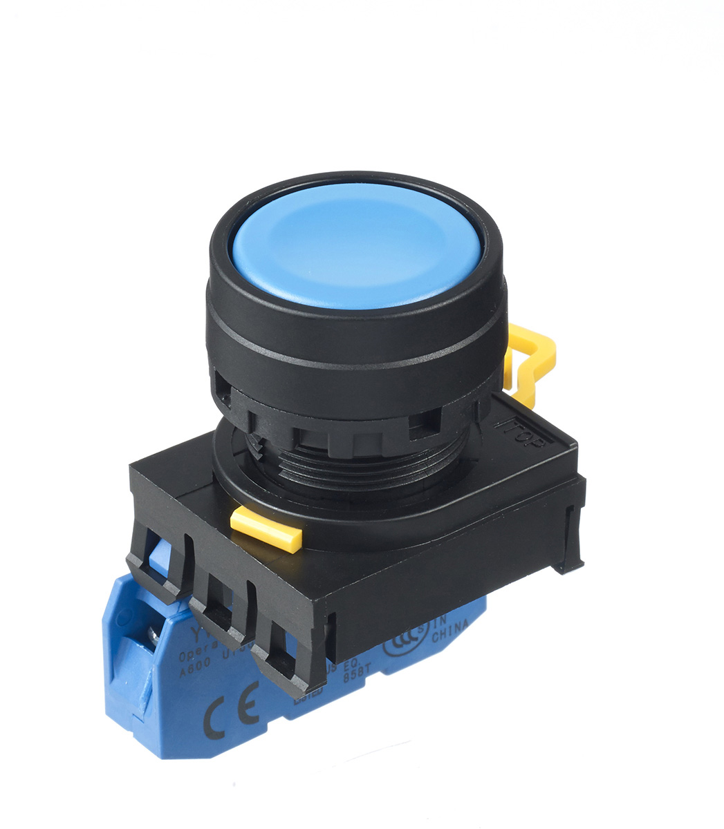 Idec YW Series Illuminated Push Button Complete Unit, Panel Mount, 22mm Cutout, SPST, IP65