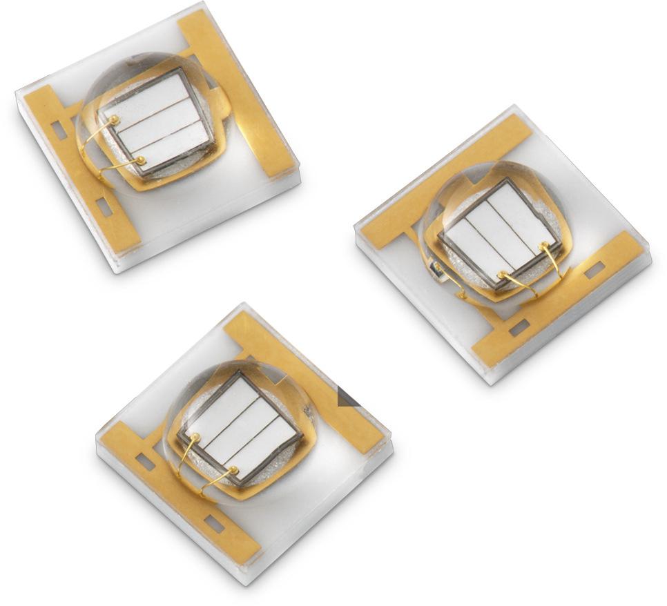 15335339AA350 Wurth Elektronik, WL-SUMW Series UV LED, 395 (Typ.)nm 1100mW 130 (Typ.) °, 2-Pin Surface Mount package