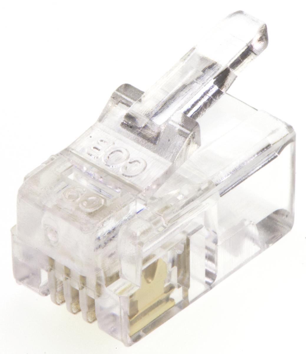 MH Connectors MHRJ Series Male RJ22 Connector, Cable Mount, UTP Shield Straight 4P4C -Way
