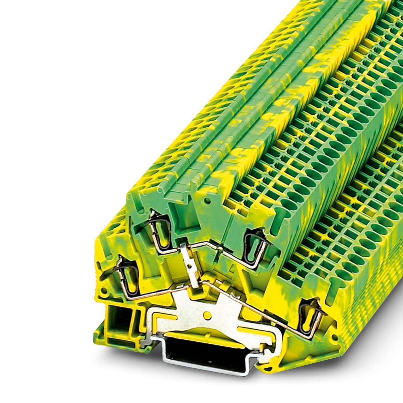 Phoenix Contact 3038480 STTBS 2.5-PE Series Green/Yellow, Double-Level, Spring Clamp Termination