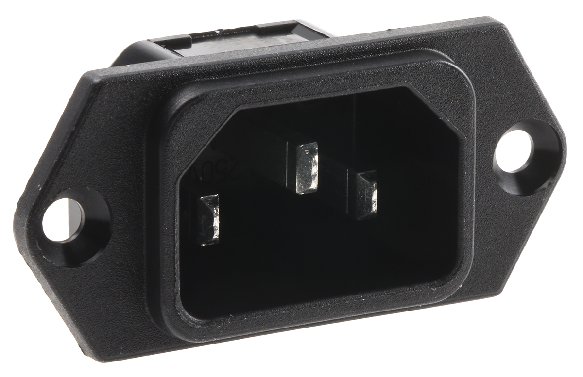 Schurter C14 Panel Mount IEC Connector Male, 15A, 250 V