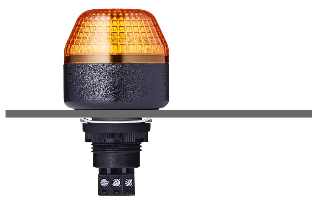 AUER Signal IBM Series Amber Multiple Effect Beacon, 24 V ac/dc, Panel Mount, LED Bulb, IP65