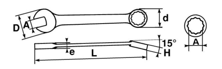 SAM Combination Spanner, 18mm, 45/64in, Metric, Height Safe, Double Ended, 213 mm Overall
