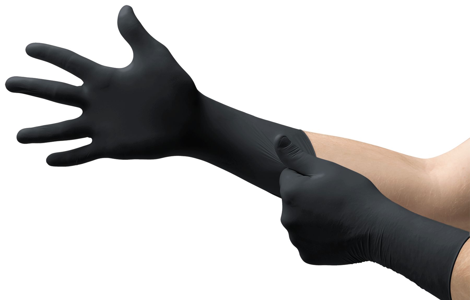 Ansell 93-862 Black Powder-Free Nitrile Disposable Gloves, Size S, 100 per Pack
