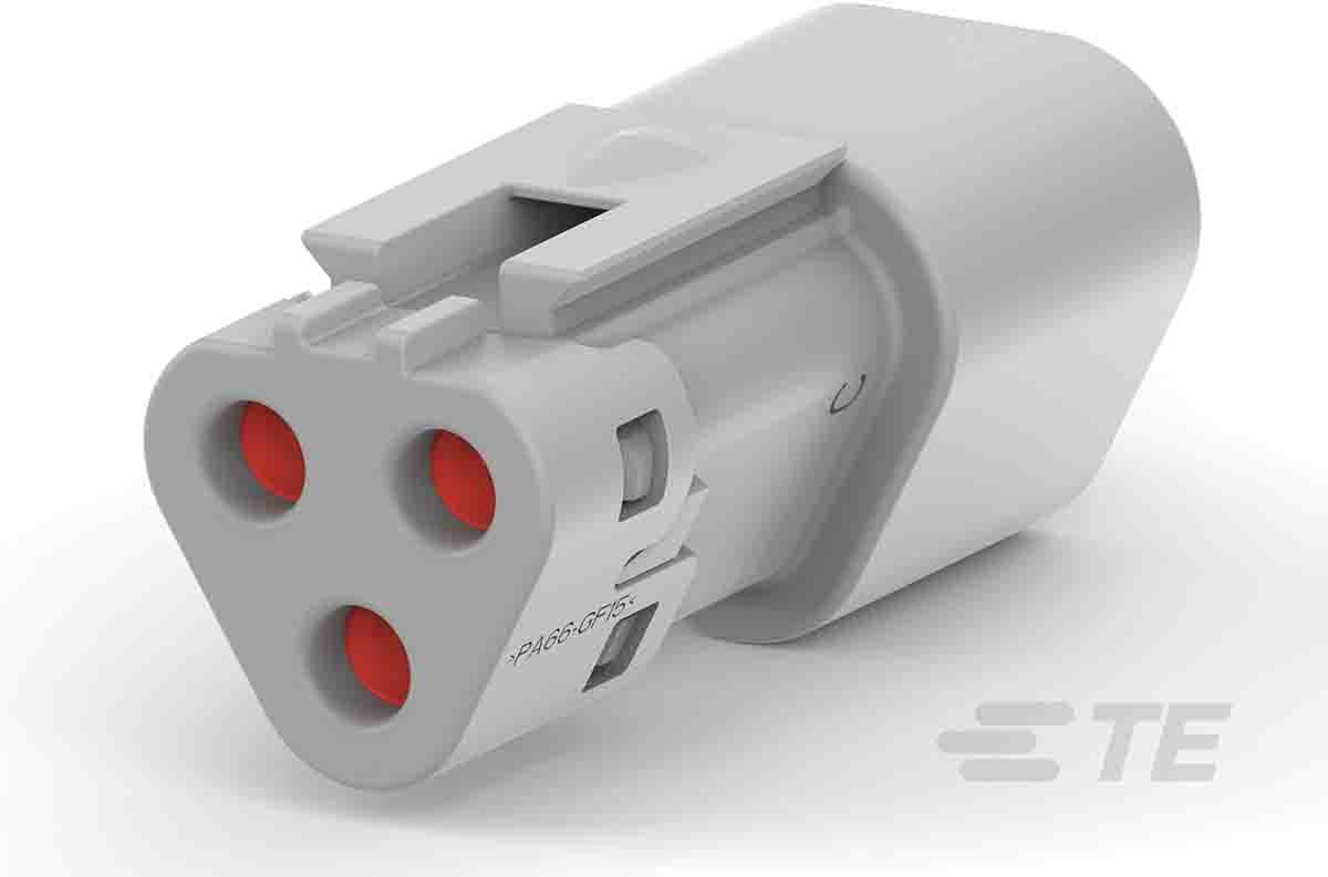 Deutsch, DEUTSCH DT Automotive Connector Socket Grey Cable Mount 3 Way, Screw Termination DT04-3P-TE31 / 1-2303813-1