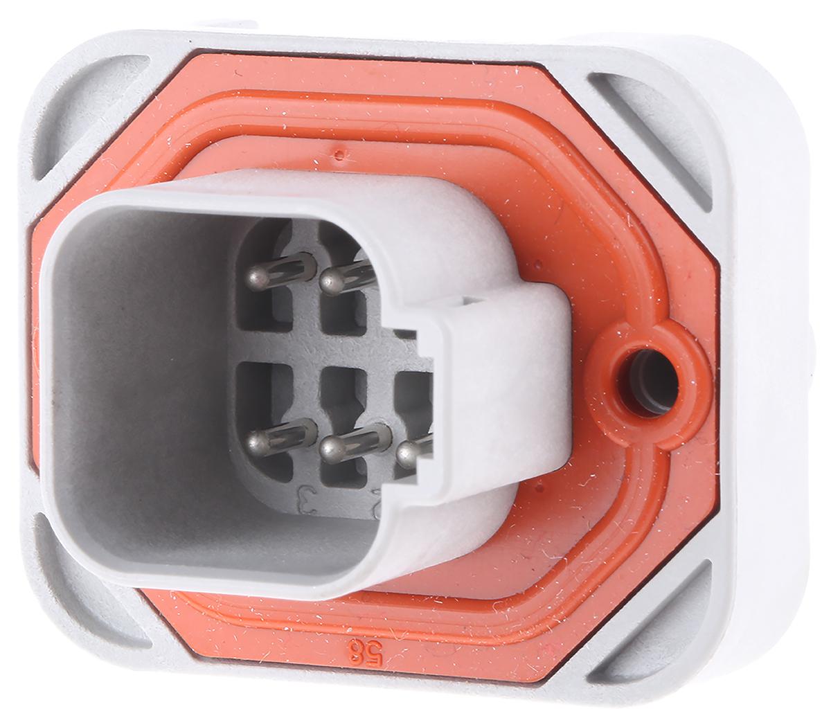 Deutsch, DT15 Automotive Connector Panel Mount, Through Hole 6 Way, Solder Termination DT15-6P