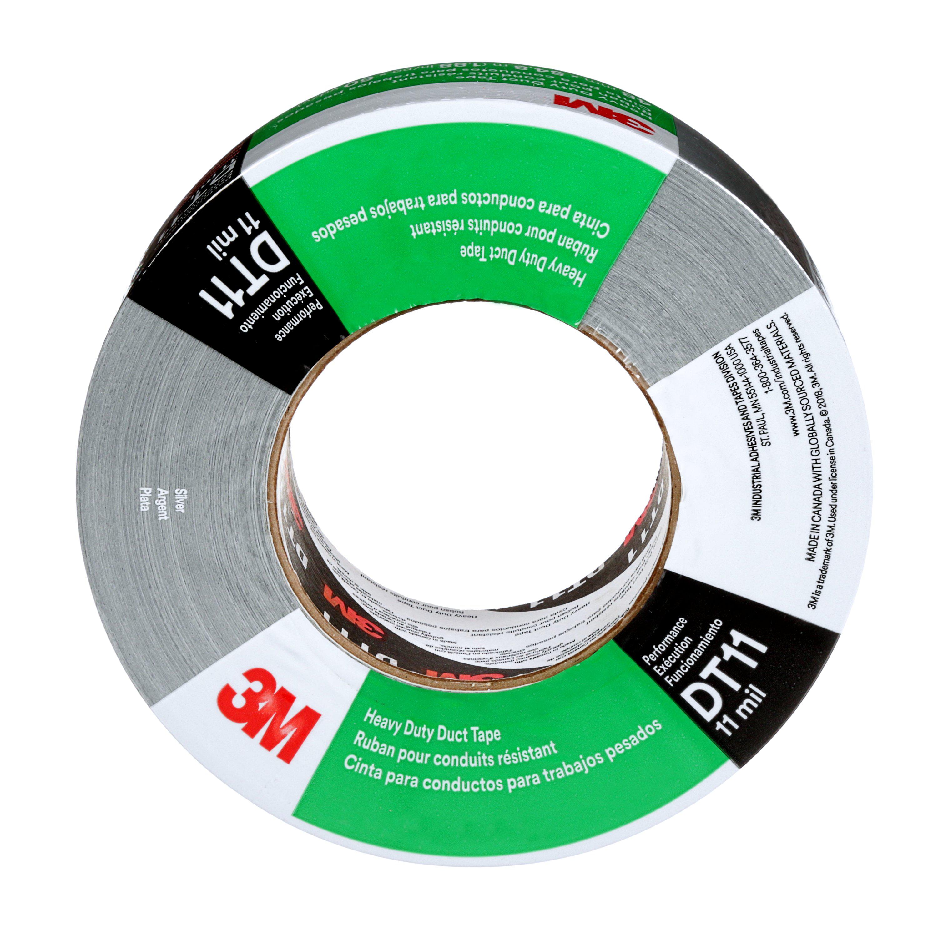 3M Heavy Duty Duct Tape DT11 DT11 Duct Tape, 54.8m x 48mm, Black, Rubber Finish